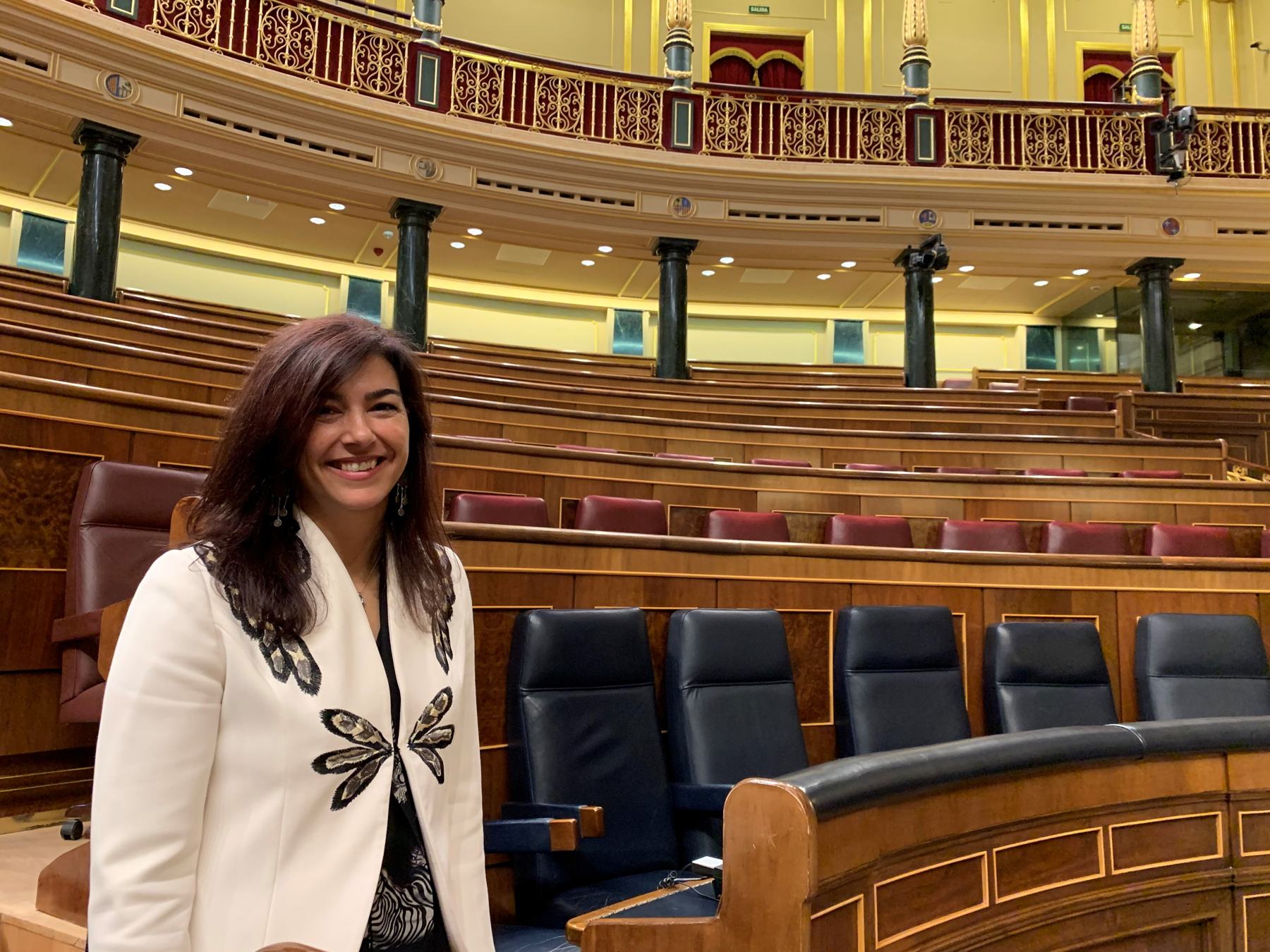 María José Rienda en el hemiciclo del Congreso de los Diputados